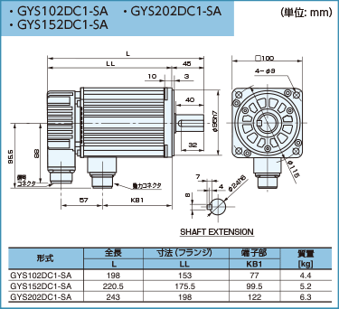 外形寸法図 GYSモータ標準4