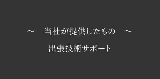 ～当社が提供したもの～　出張技術サポート