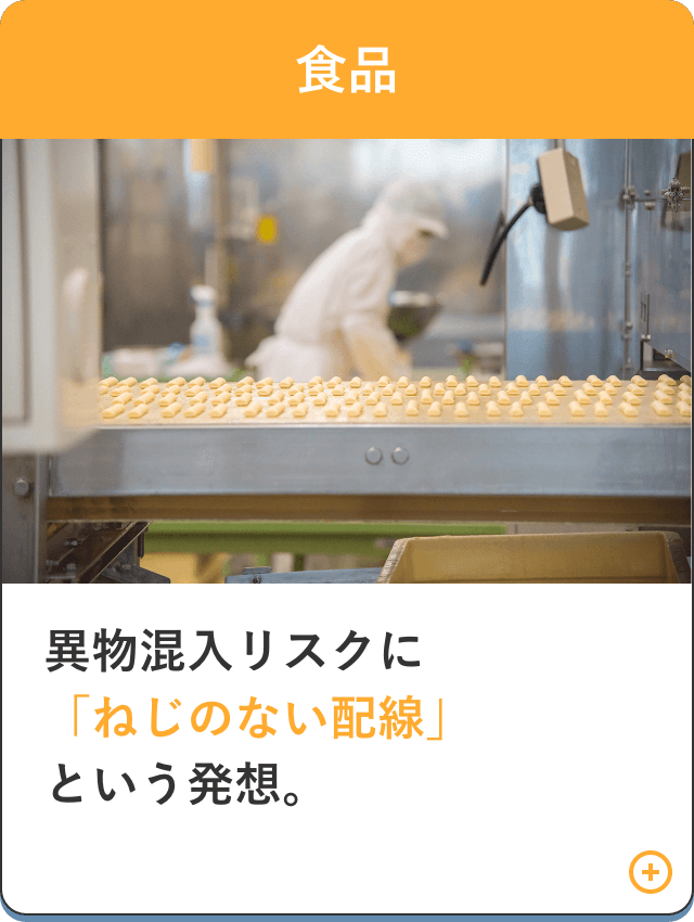 【食品】異物混入リスクに「ねじのない配線」という発想。