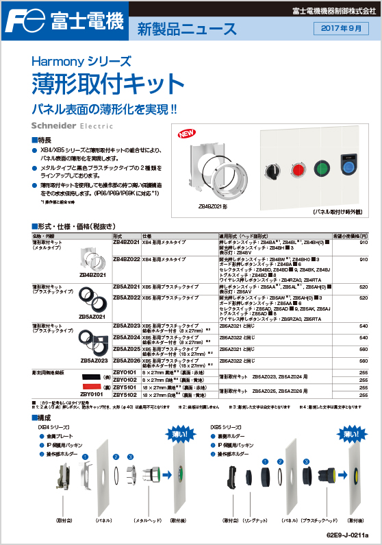 Harmonyシリーズ薄形取付キット