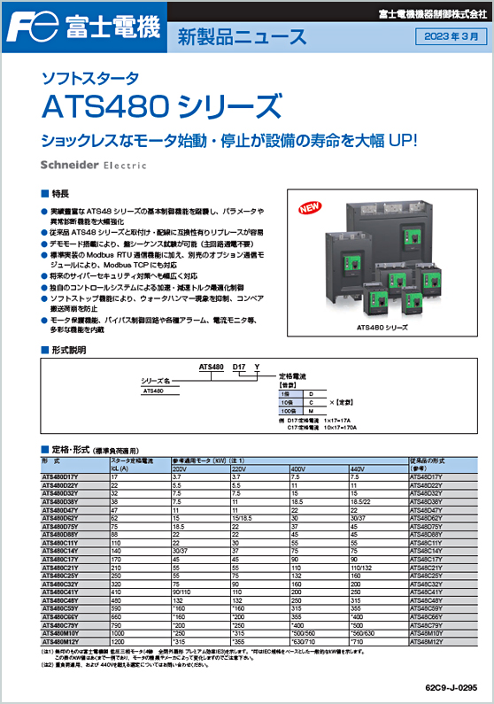 ソフトスタータATS480シリーズ