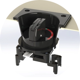 盤の外からブレーカを安全に操作できる「外部操作ハンドル」