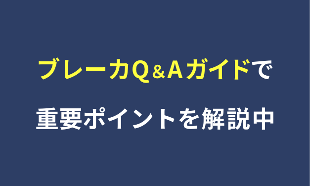 ブレーカQ＆Aガイドで重要ポイントを解説中