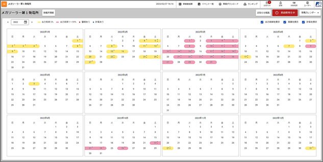 制御の計画と実績をスケジュールで表示