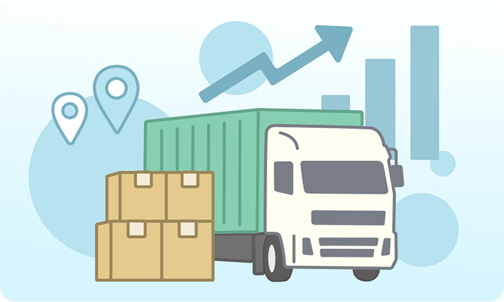 トラックが荷物をスムーズに運び出す様子