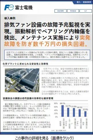 排気ファンの故障予兆の早期発見事例のリーフレットイメージ