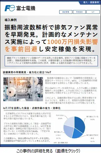 排気ファン設備のアンバランス状態の検出のリーフレットイメージ