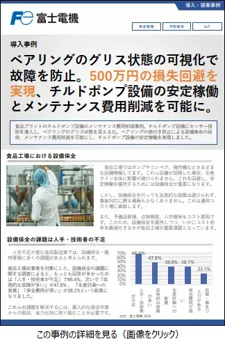 ベアリングのグリス状態の見える化による焼き付き防止事例のリーフレットイメージ