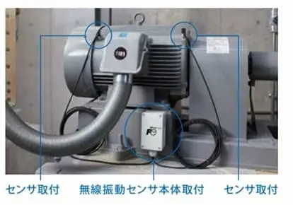 ファンモータへの振動センサー取付イメージ