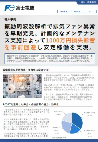 排気ファン設備のアンバランス状態の検出による損失回避の事例イメージ