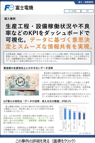 ダッシュボードによる可視化システムの導入事例のリーフレットイメージ
