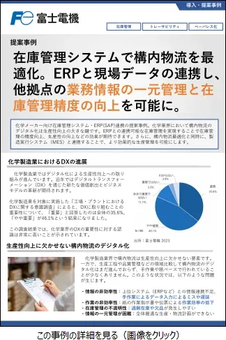 化学メーカー向け在庫管理システム・ERP(SAP)連携の提案事例のリーフレットイメージ