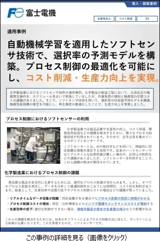 ソフトセンサ技術によるプロセス制御の最適化のリーフレットイメージ