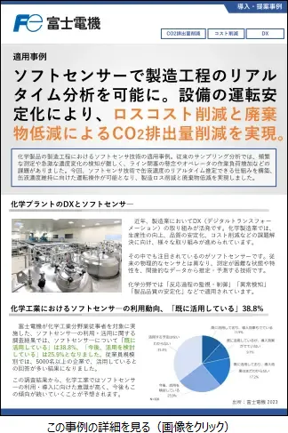 ソフトセンサ技術による製造工程のリアルタイム分析のリーフレットイメージ