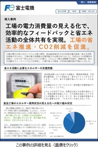 電力見える化システムによる省エネ・ CO2排出量削減の推進のリーフレットイメージ