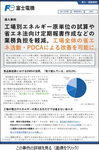 工場のエネルギーの見える化/省エネ分析支援システムのリーフレットイメージ