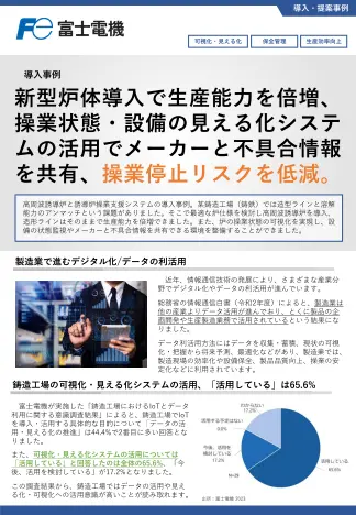 操業状態の見える化と生産能力向上事例のリーフレットイメージ