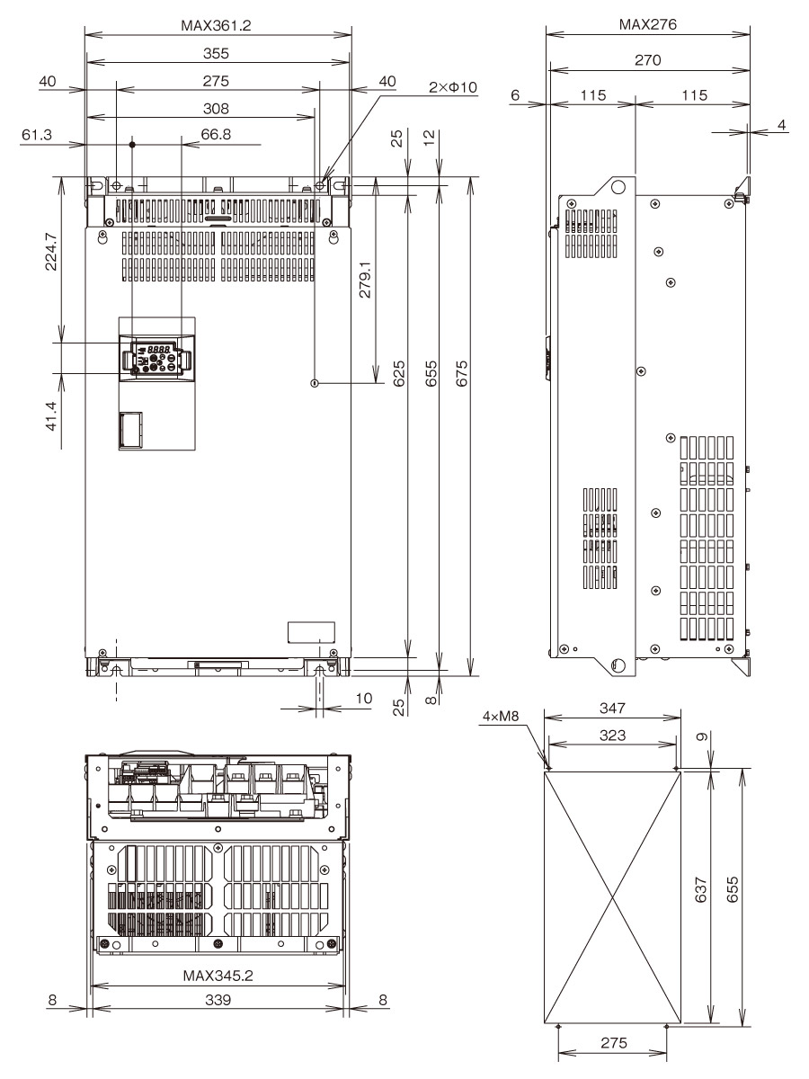 RHC55C-4EJの外形寸法図