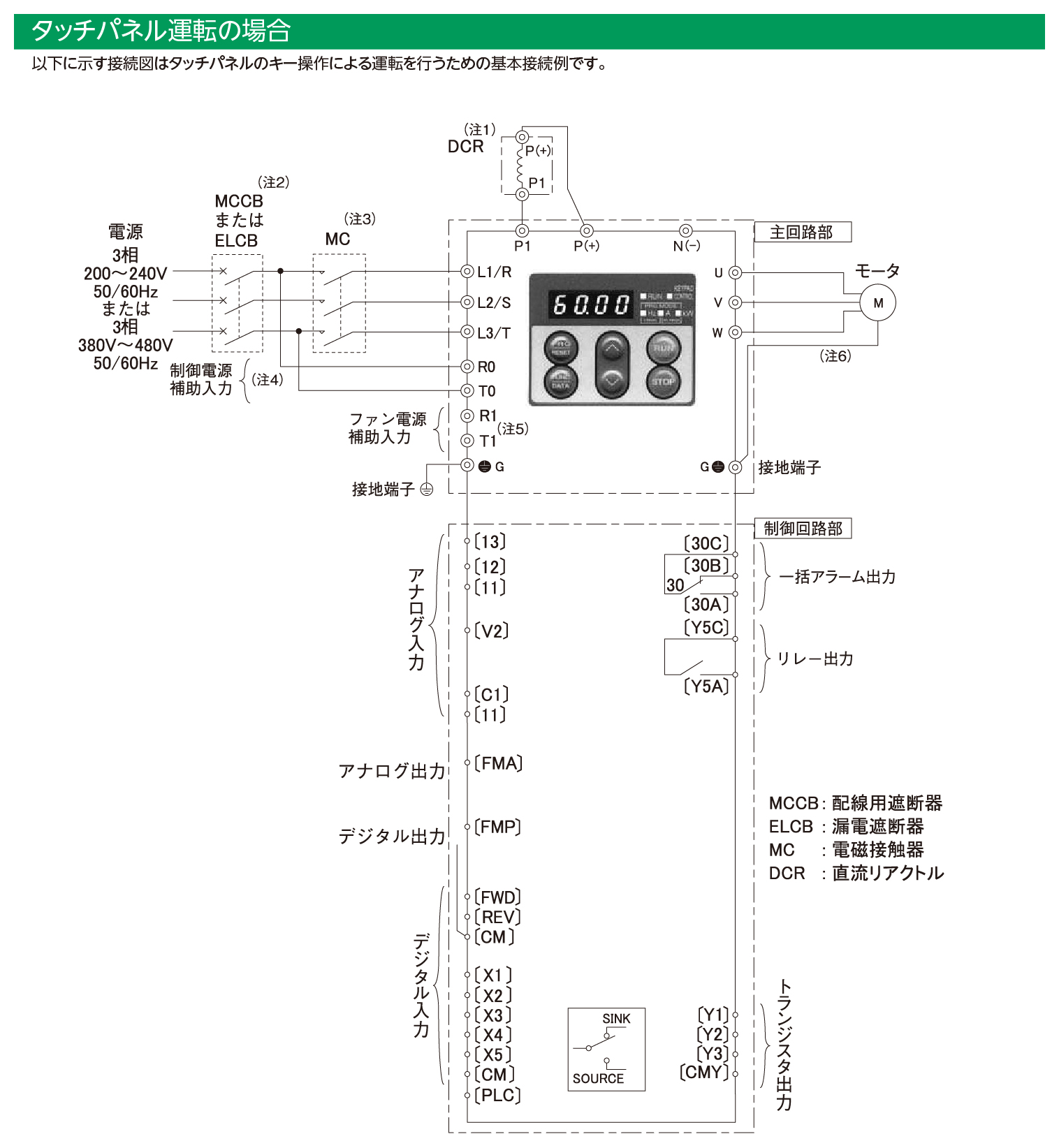 FRN160F1S-4Jの接続図(その1)