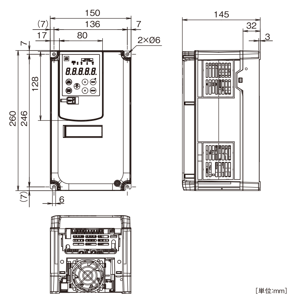 富士電機FRN3.7C2S-2J インバーター FRENIC-Mini 三相 200V 3.7KW（三相モーター制御用） 省エネ インバータ - 4