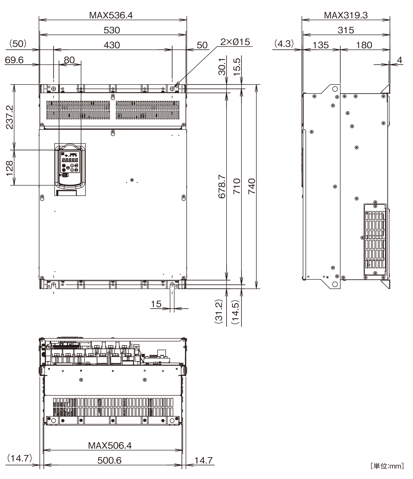 FRN110G2E-4Jの外形寸法図(その1)