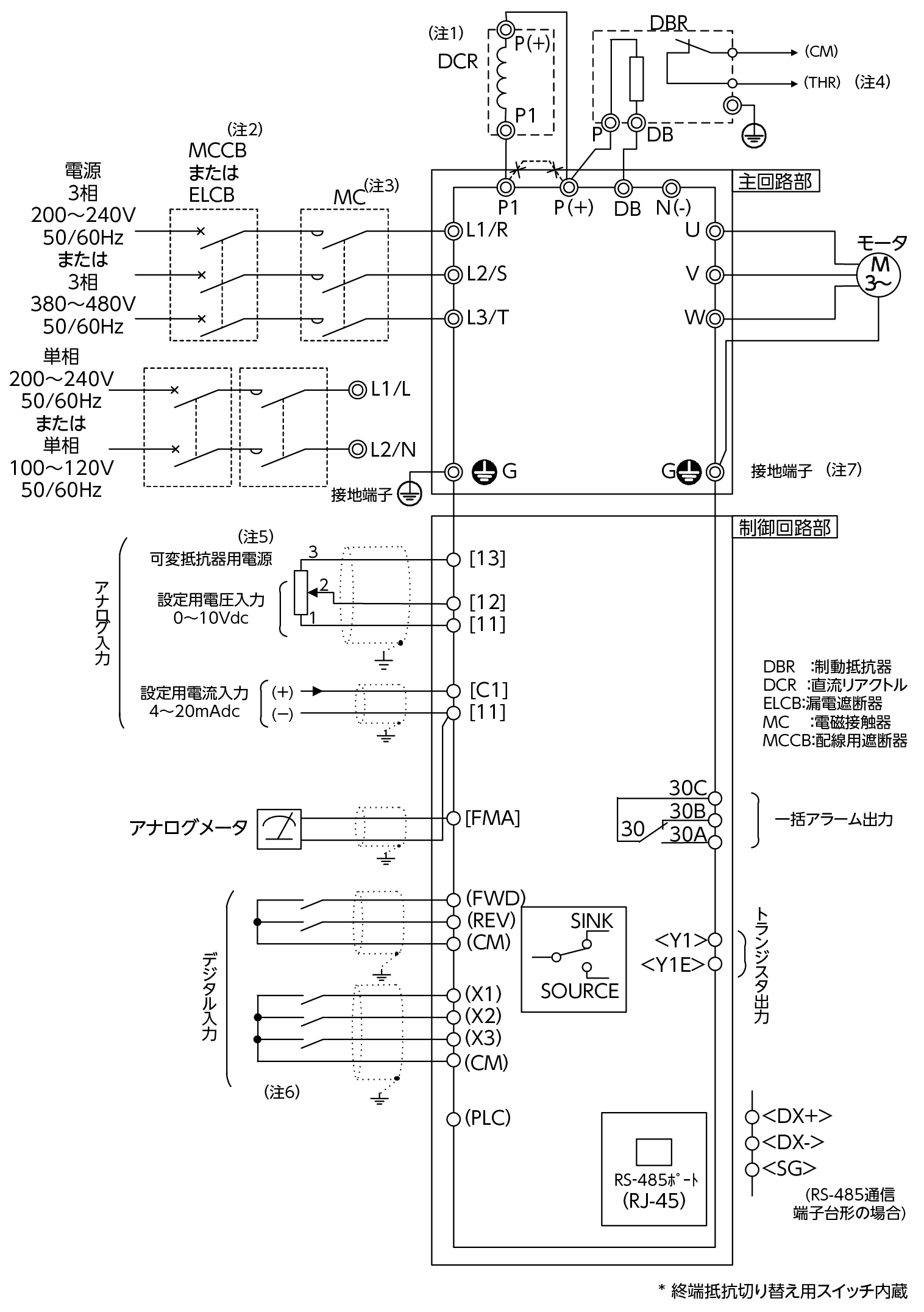 FRN2.2C2S-7Jの接続図
