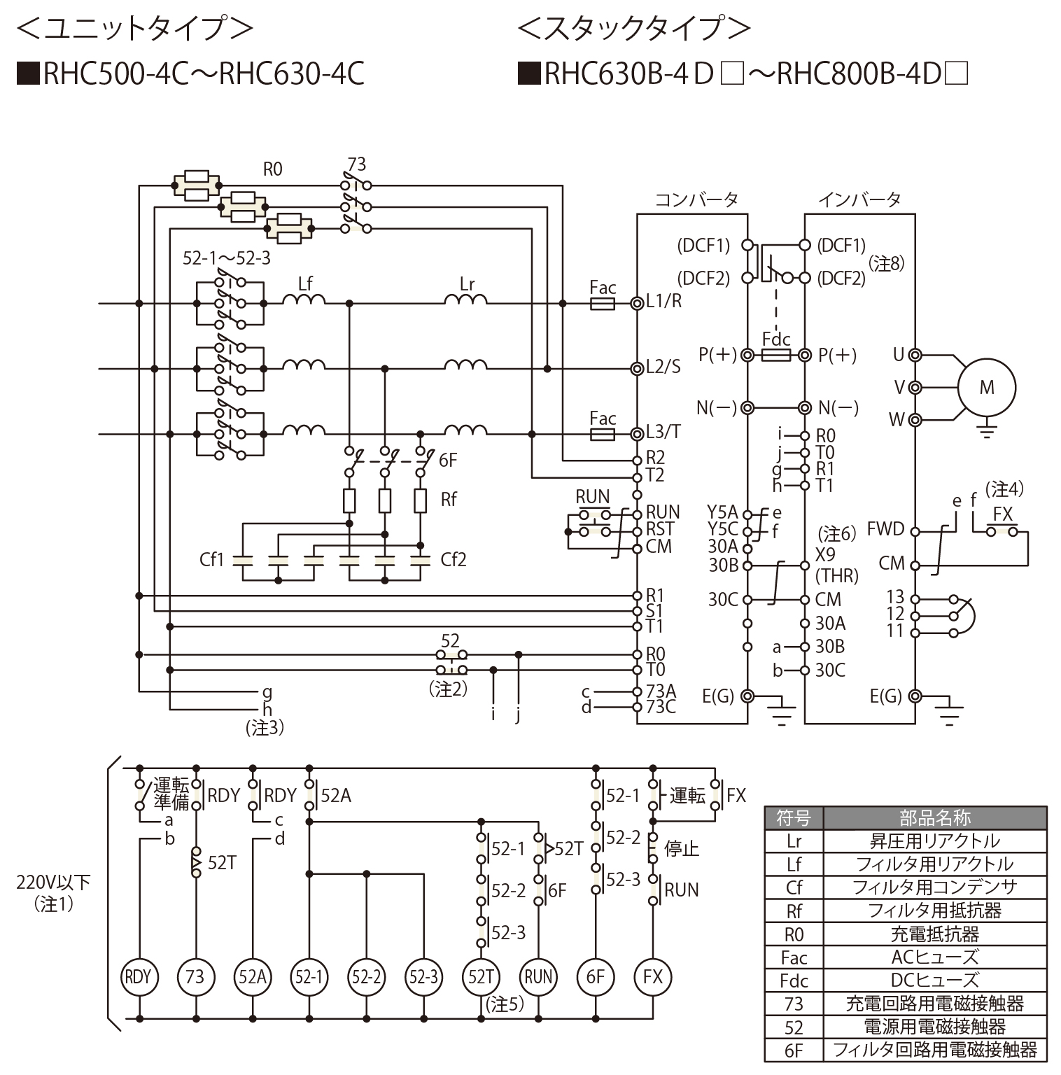 RHC500-4Cの接続図(その1)