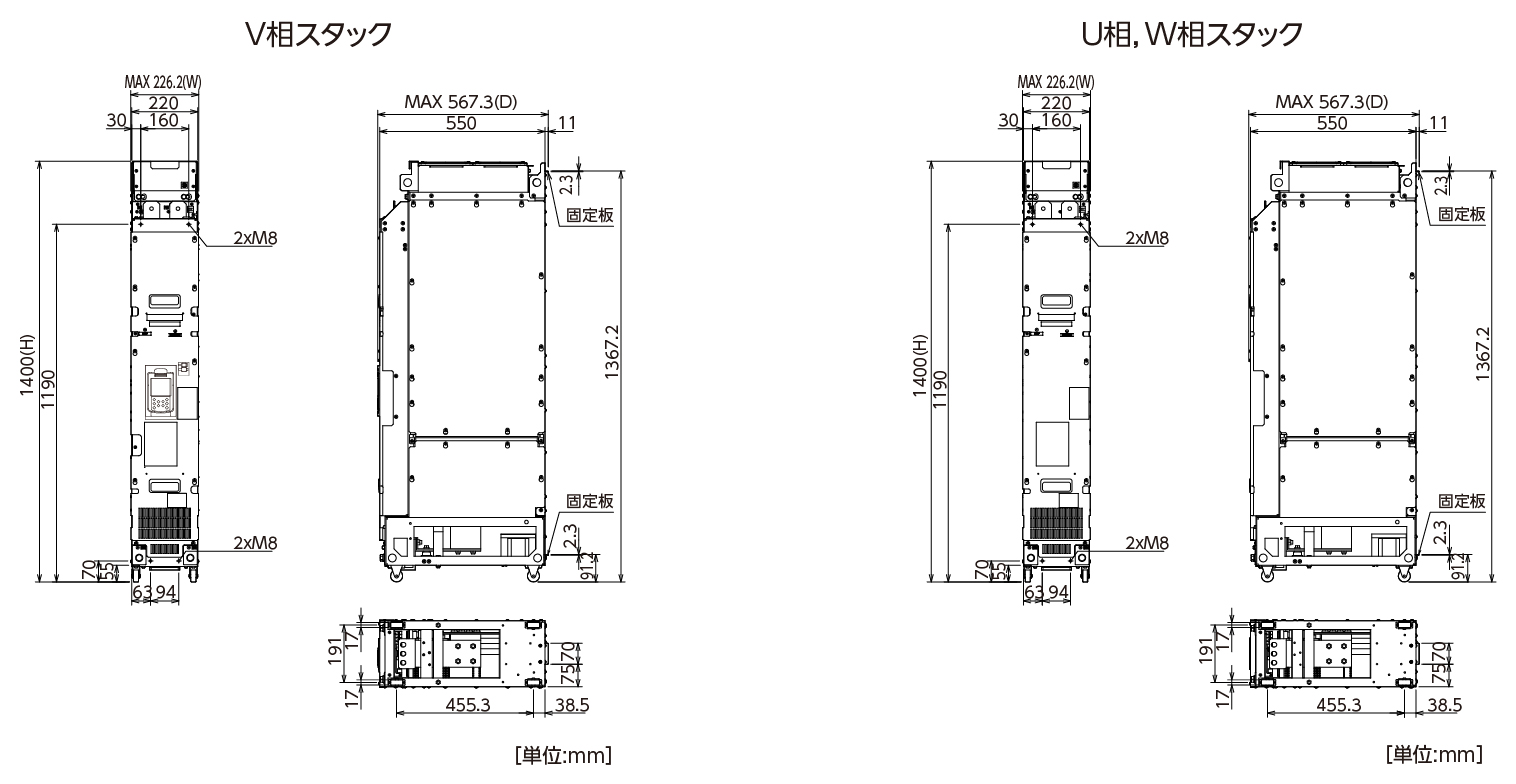 FRN630BVG1S-4Jの外形寸法図(その1)