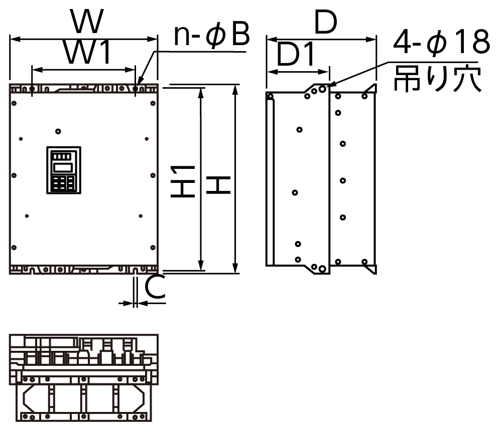 RHC45-2Cの外形寸法図(その1)