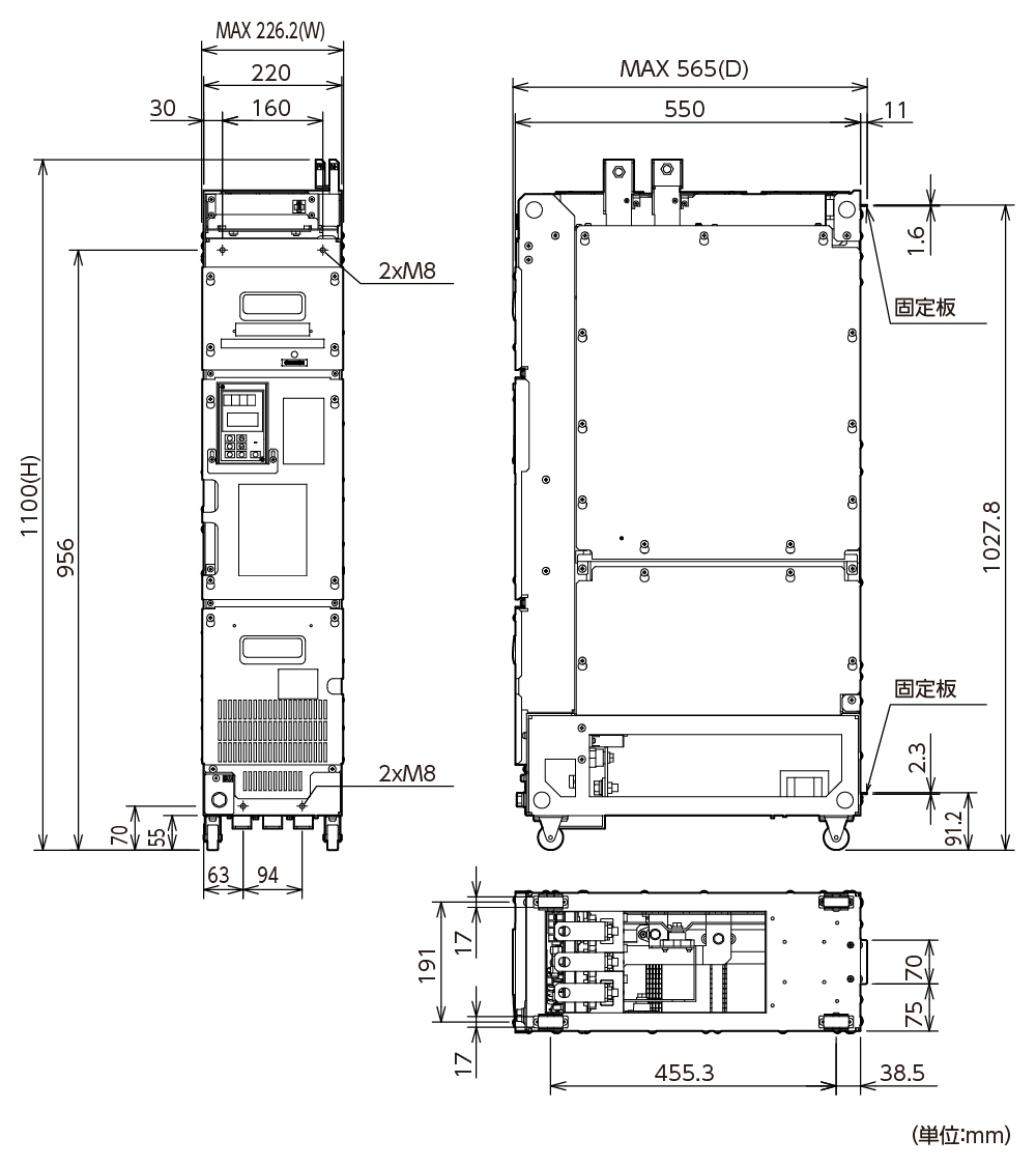 RHC132S-4DJの外形寸法図(その1)