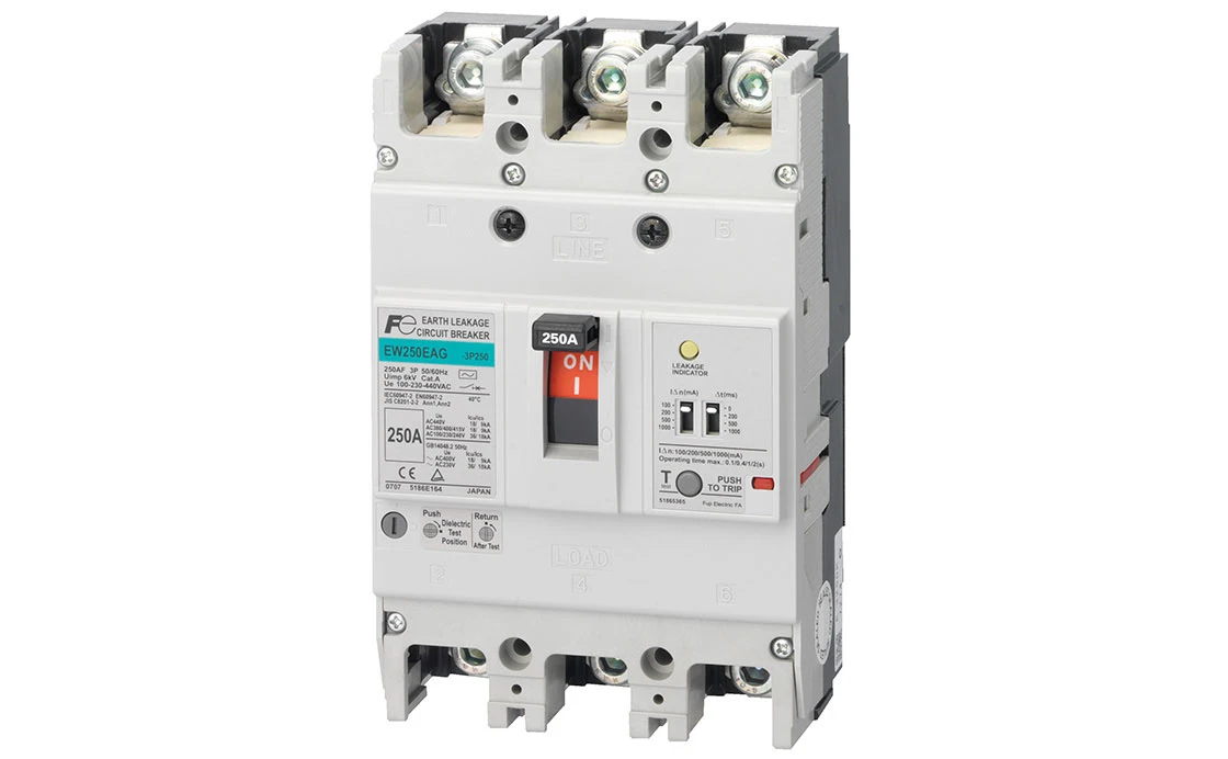 EW125HAG-3P100B/K 富士電機 高性能形 極数:3P 定格電流:100A 感度電流:選択 漏電遮断器 請求書/領収書可能