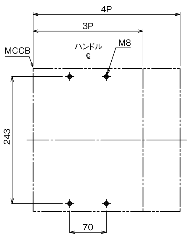 BW1000RAE-3P 取付穴寸法