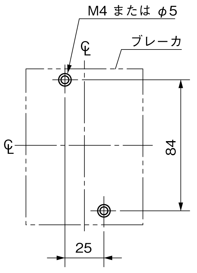 BW100EAN-3P 取付穴寸法