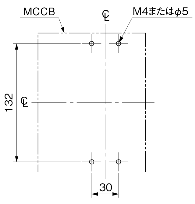 BW125RAG-4P 取付穴寸法