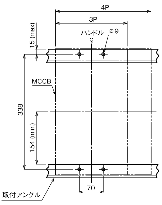 BW1600RAE-3P 取付穴寸法