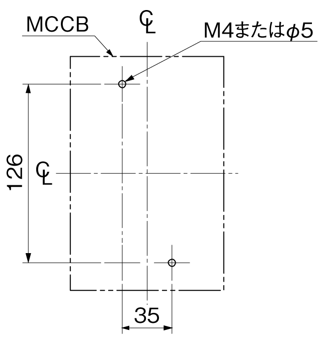 BW250EAL-3P 取付穴寸法