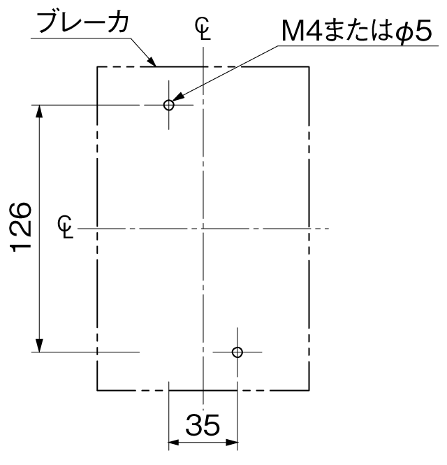 BW250EAN-3P 取付穴寸法