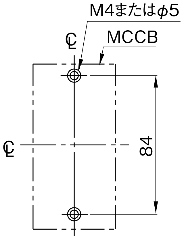 BW32AAG-2P 取付穴寸法