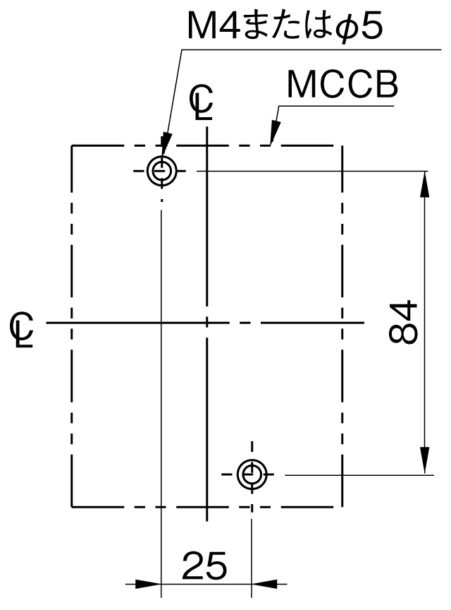 BW32AAG-3P 取付穴寸法