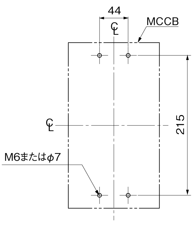 BW400EAG-2P 取付穴寸法