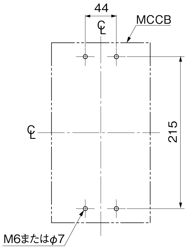 BW400EAL-3P 取付穴寸法