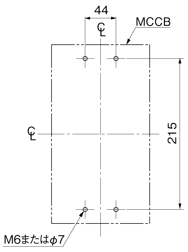 BW400RAGU-3P 取付穴寸法