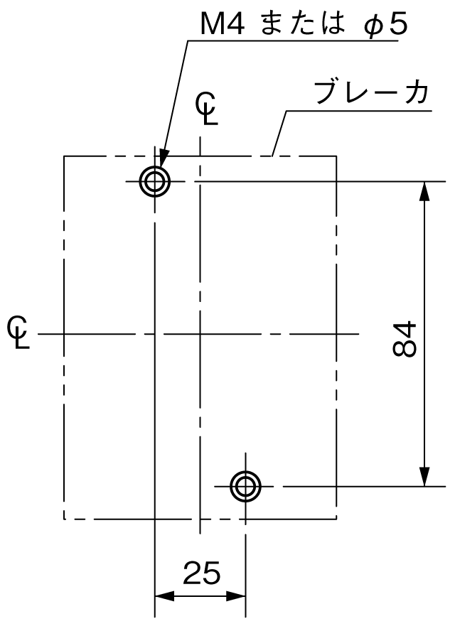 BW50EAN-3P 取付穴寸法