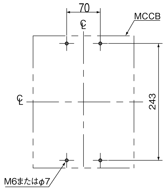 BW630RAG-3P 取付穴寸法