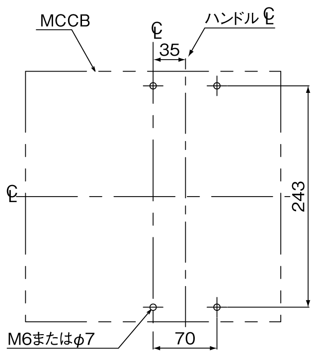 BW630RAG-4P 取付穴寸法