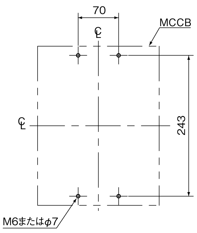 BW630RAGU-3P 取付穴寸法