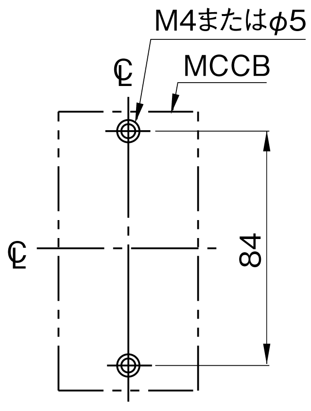 BW63SAG-2P 取付穴寸法