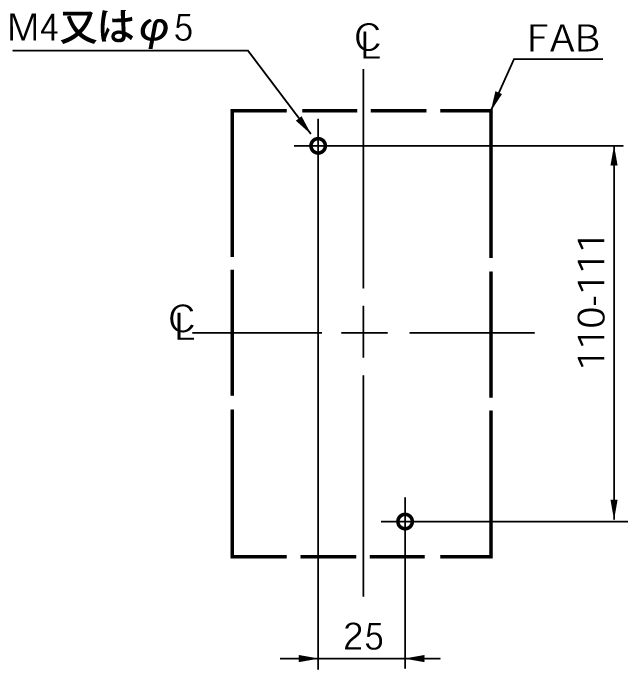 EA103NB 取付穴寸法