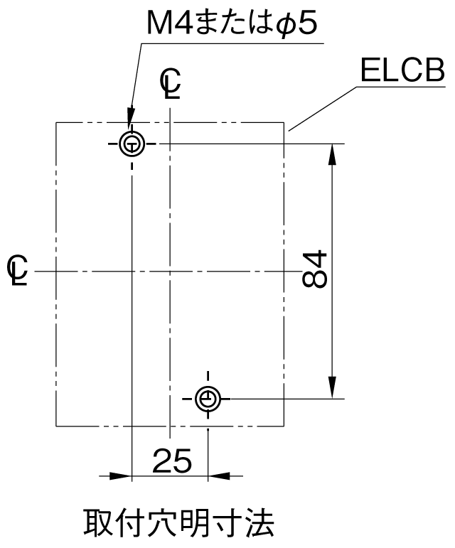 EW100EAG-3P(4B) 取付穴寸法