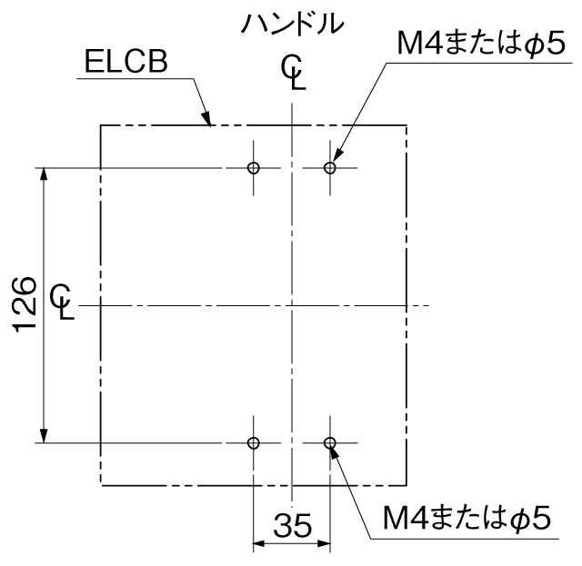 EW250JAG-4P 取付穴寸法